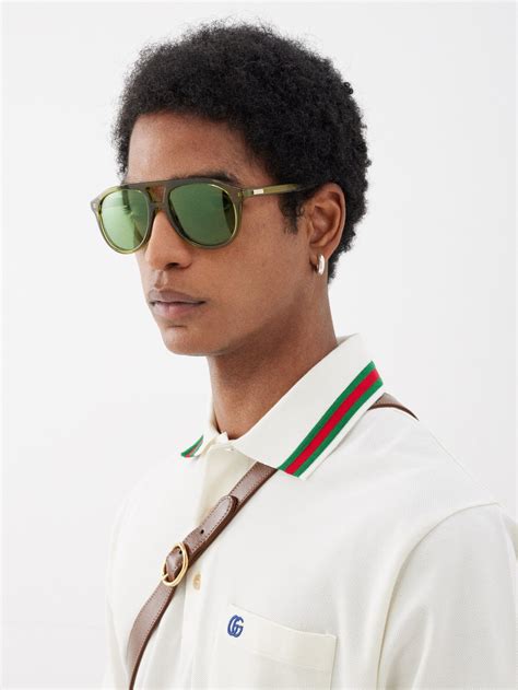 gucci aviators yellow green